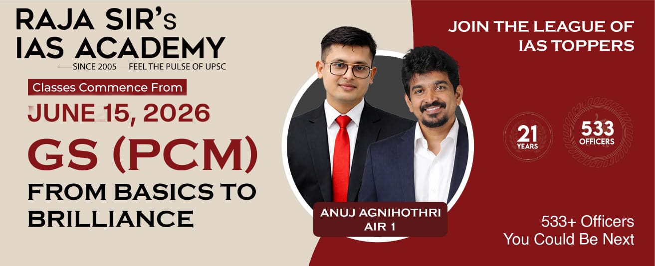 With a distinguished faculty comprising retired Civil Servants, Defence Officers, and seasoned UPSC experts, Raja Sir’s IAS Academy upholds its legacy of trusted success — consistently guiding aspirants to achieve distinguished ranks in the UPSC examinati